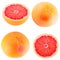 Collection of grapefruit two whole and two half