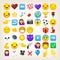 Collection of graphic emoticons, signs and symbols used in online chats.