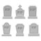 The collection of Grave or tombstone in flat vector style.