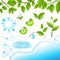 Collection Of Green Branches And Water Elements Ve