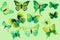 Collection Of Green Fantasy Butterflies