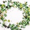 Collection of green glass beads shaped into off center garland