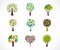 Collection of green tree - logos and icons