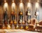 Collection Guitars Music Room Instruments AI Generated Electric Acoustic Playing Soundproof Display wall