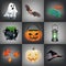 Collection Halloween isolated vector set