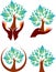 Collection Hand tree logos