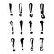 Collection of handdrawn exclamation mark doodle in cartoon style vector