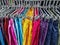 Collection of Hanging Colorful Shorts at Clothing Store