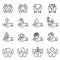 Collection of healing hands icon with variety of good symbol design.