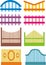 Collection of home fence design. vector illustration.