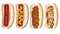 Collection of hotdogs