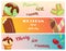 Collection of ice cream banners sweet dessert cold food vector illustrations.