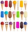 Collection of ice cream ice-cream icecream square variety stick