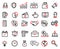 Collection of icons for business, finance, marketing. Vector isolated outline illustrations