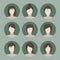 Collection of icons of woman in a flat style. female avatars. se