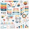 Collection of infograph people elements for business. Vector illustration. Infographic pictograms. Infographs and