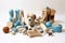 collection of interactive puzzle toys for puppies
