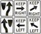 Collection of keep left and right signs used in the USA