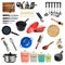 Collection of Kitchen Utensils Isolated