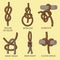 A collection of knots and hitches illustrations