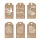 Collection of kraft paper tags with Easter motifs.