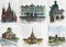 Collection of landmarks in Saint Petersburg, Russia.