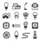 Collection of led lamp equipment simple icon vector illustration. Set of light device technology