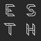 Collection letters S, T, E, H identity logo monogram, overlapping thin lines shape, set individual marks