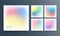 Collection of light blurred multicolored backgrounds with soft color gradients.