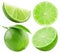 Collection of limes isolated on the white background