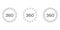 Collection of loading progress bars. Circle shape. 360-degree view. White background. Vector illustration. EPS 10
