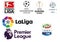 Collection of logos of the major European football leagues