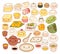 Collection of lovely baby chinese oriental food doodle icon