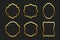 Collection of luxury gold curly frames for text, labels. Templates, icons