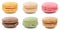 Collection of macarons macaroons cookies collection dessert from