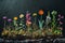 Collection of magical mystical fantasy beautiful flowers and plant