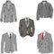 Collection of man business jackets. Different color combinations. Vector illustration