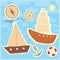 Collection of marine stickers for kids