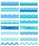 Collection of marine waves, stylized design