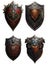 collection of medieval fantasy shield. isolated transparent PNG background file.