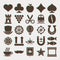 Collection minimalist glitch distortion icon vector illustration. Set vintage dynamic silhouette