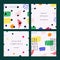 Collection of modern abstract templates for banners and cards and seamless patterns, minimal backgrounds with blank