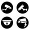 Collection of modern CCTV icon. illustration silhouette of surveillance cameras. Surveillance icons set.