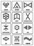 Collection of monochrome geometric logotype