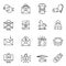 Collection of monochrome hacker trap icons vector illustration. Set of linear logo of digital crime