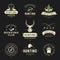 Collection monochrome hunting season society vintage logo vector illustration with place for text