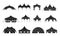 Collection monochrome tent different shape icon vector illustration pinned camping canvas domes