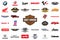 Collection of motorcycle emblems - Top industry leaders - icons set