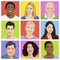 Collection of Multi-ethnic people Vector