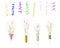 Collection multicolored realistic holiday crackers vector illustration glossy festive confetti